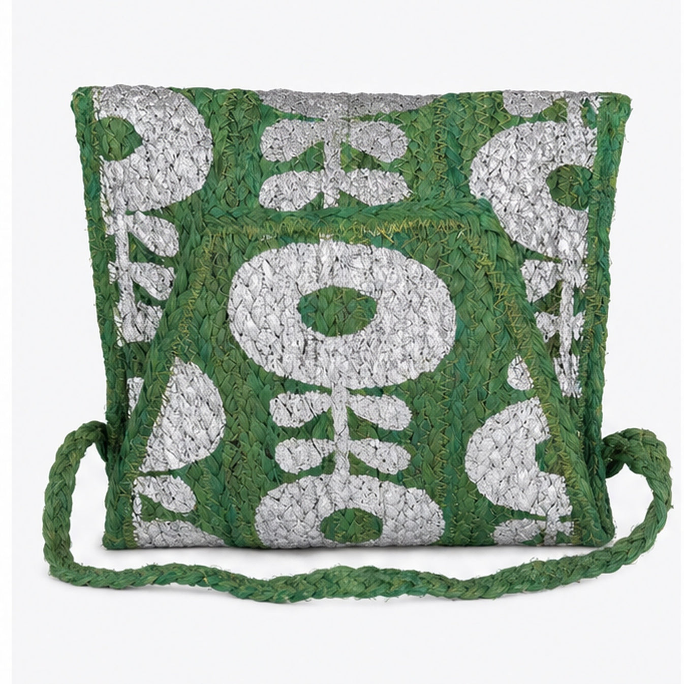 HS crossbody tas Groen Wit Kralen - vooraanzicht