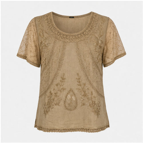 HS Shirt - Meerdere Kleuren - Beige Borduursel - vooraanzicht