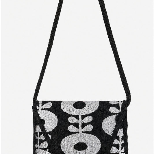 HS crossbody tas Zwart Kralen - vooraanzicht