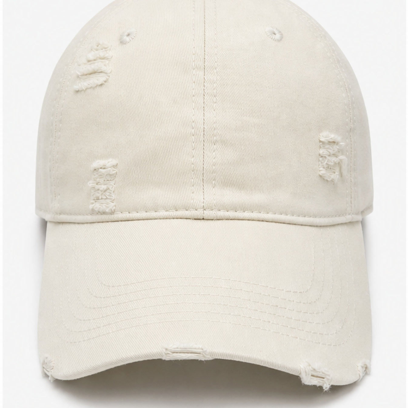 HS petje Creme Distressed - vooraanzicht