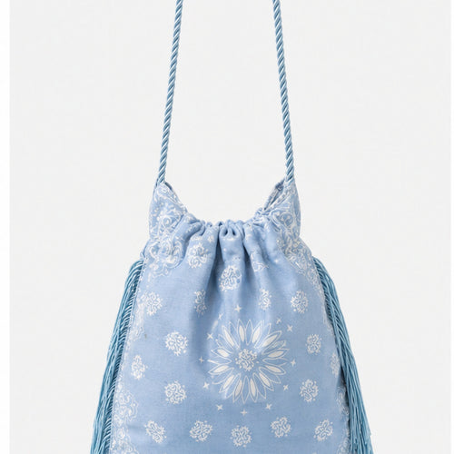HS tas Blauw Fringe - vooraanzicht