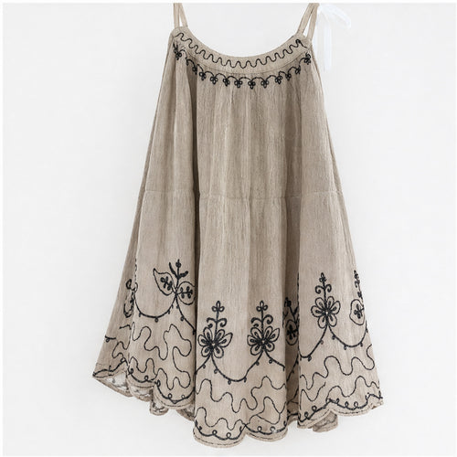 HS Rok Handmade in India - Meerdere Kleuren - Taupegrijs - vooraanzicht
