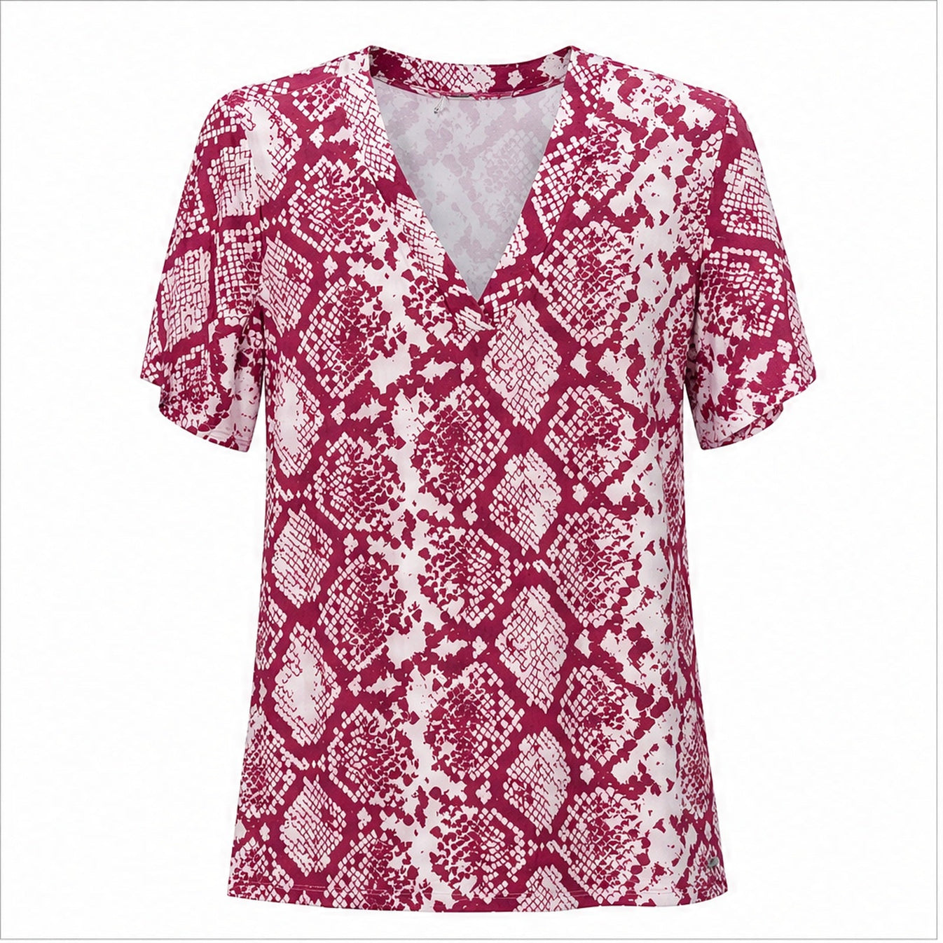Angelle Milan Shirt - Roze Slangenprint - vooraanzicht