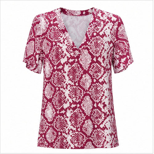 Angelle Milan Shirt - Roze Slangenprint - vooraanzicht