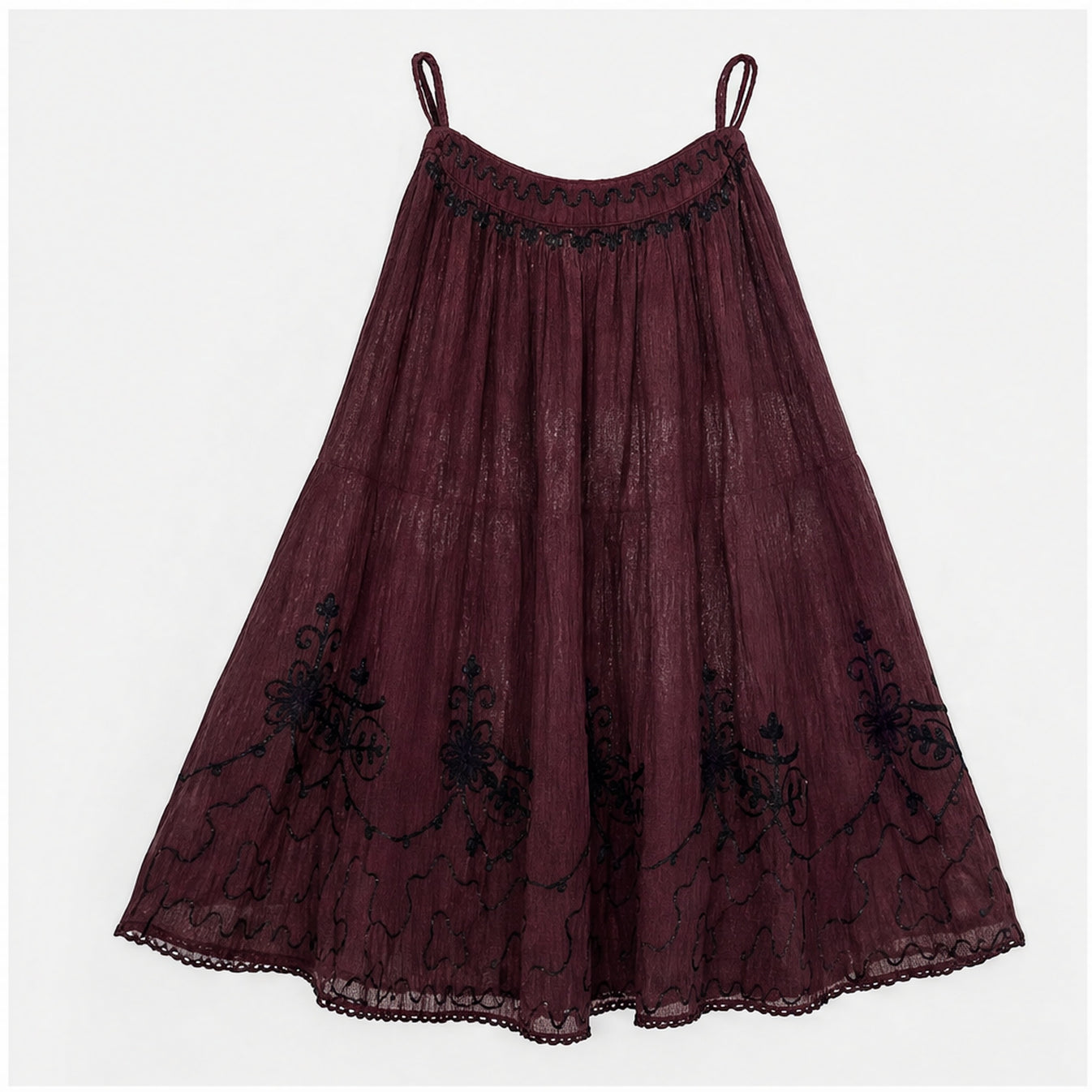 HS Rok Handmade in India - Meerdere Kleuren - Bordeaux - vooraanzicht