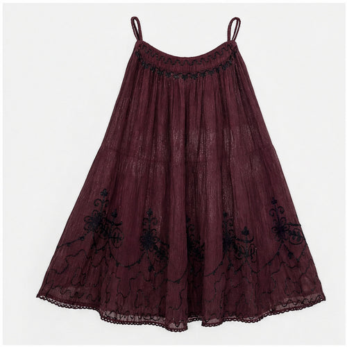 HS Rok Handmade in India - Meerdere Kleuren - Bordeaux - vooraanzicht
