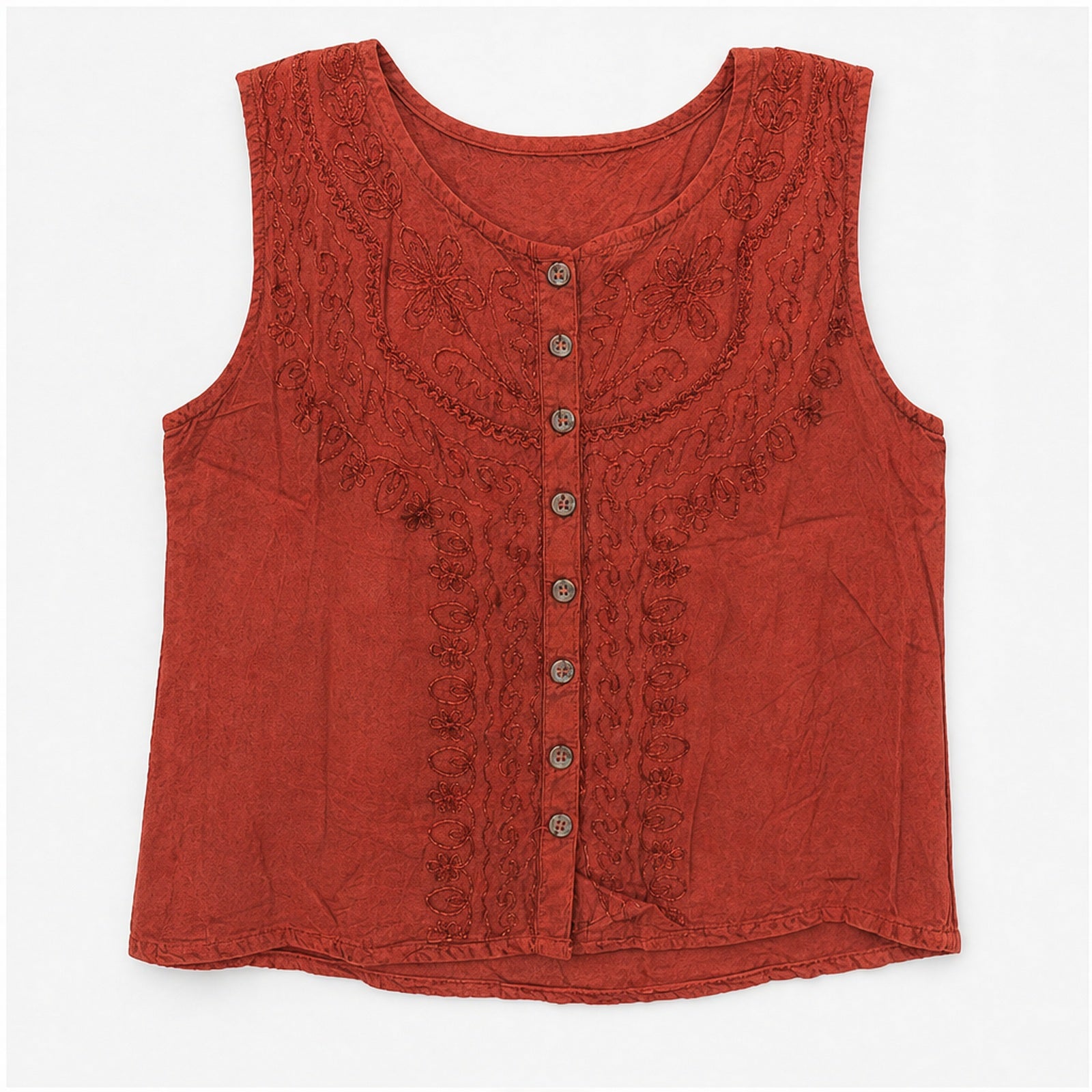 HS Mouwloos Shirt - Meerdere Kleuren - Rood Borduursel - vooraanzicht