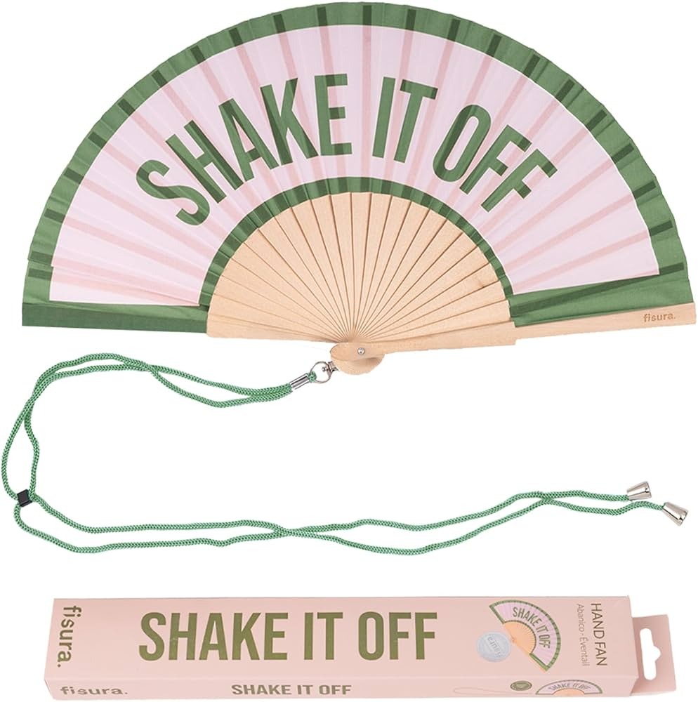 HS Handwaaier met Koord - Meerdere Teksten - Shake It Off - front - vooraanzicht
