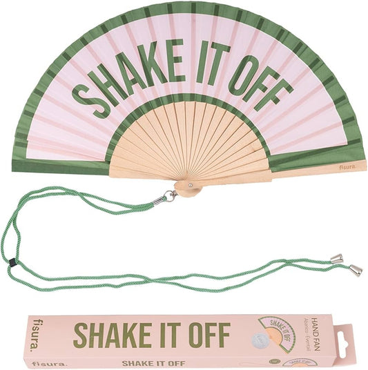 HS Handwaaier met Koord - Meerdere Teksten - Shake It Off - front - vooraanzicht