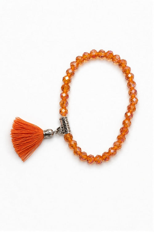 HS Armband Kralen met Kwastje - Meerdere Kleuren - Oranje One Size