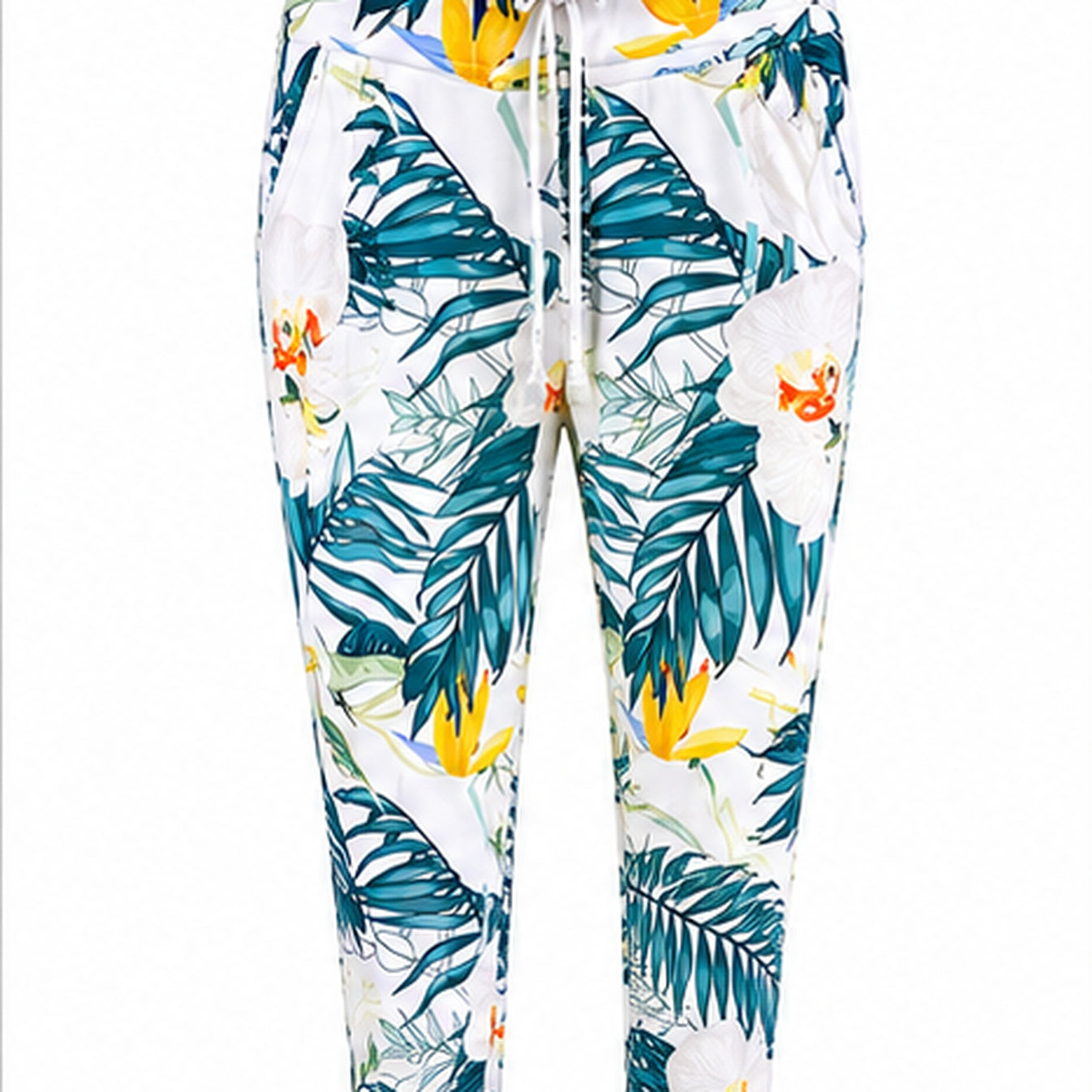 Angelle Milan White Green Tropical - vooraanzicht