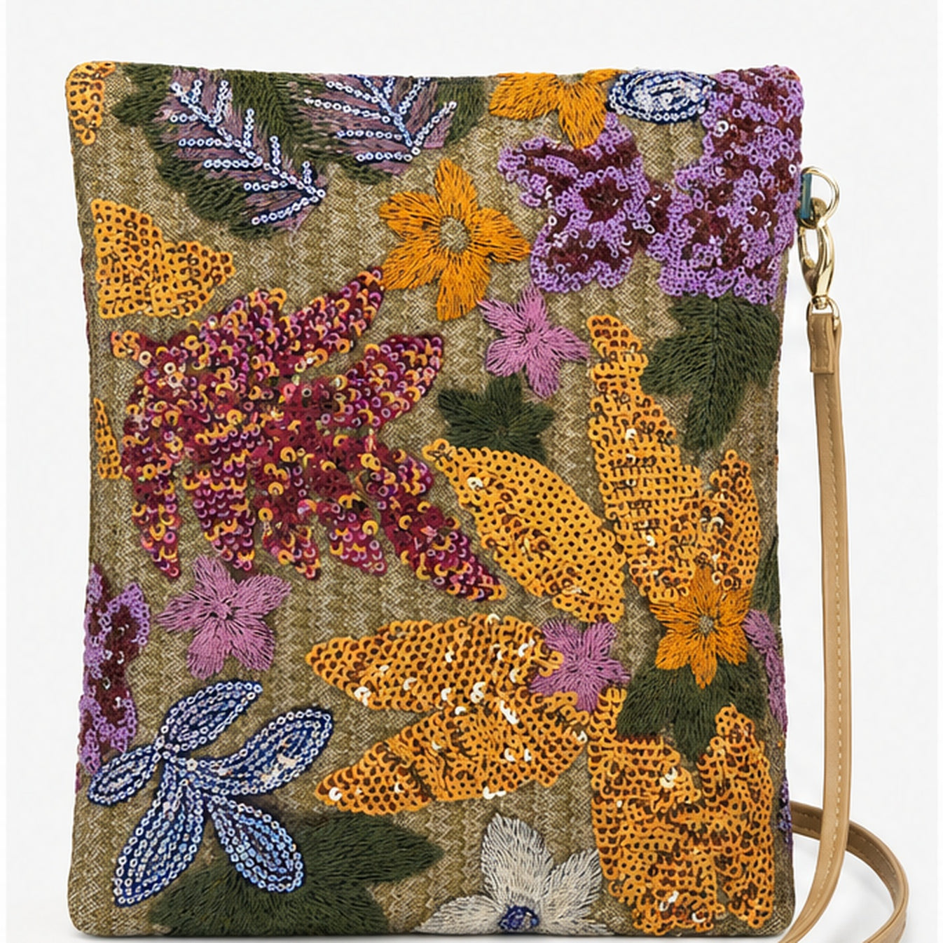 HS crossbody tas Multicolor Bloemen - vooraanzicht