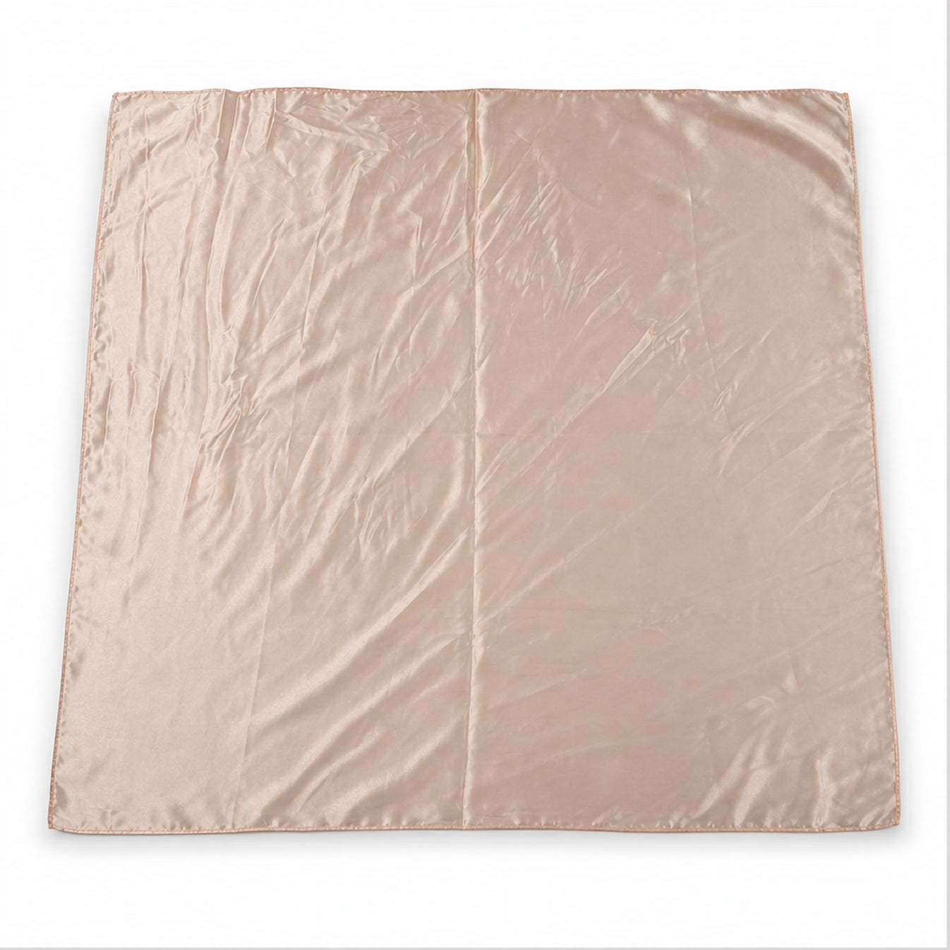 HS 70x70 Satijnen Look Sjaal Effen - Meerdere Kleuren - Champagne Effen - vooraanzicht