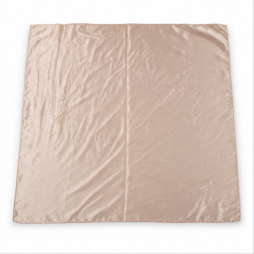 HS 70x70 Satijnen Look Sjaal Effen - Meerdere Kleuren - Champagne Effen - vooraanzicht
