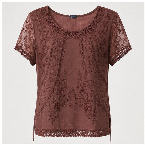 HS Shirt - Meerdere Kleuren - Oudroze Borduursel - vooraanzicht
