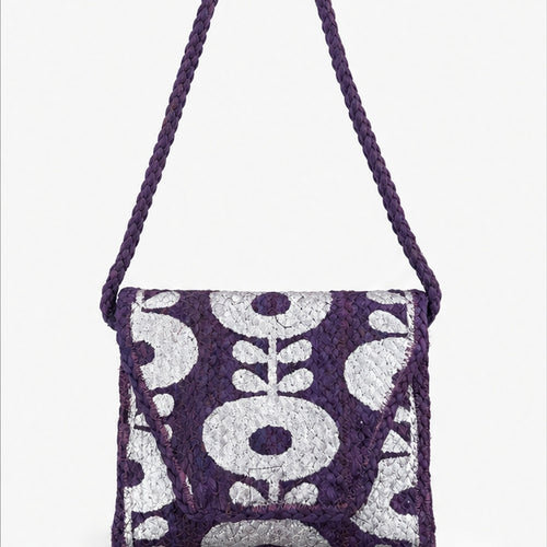 HS crossbody tas Paars Kralen - vooraanzicht