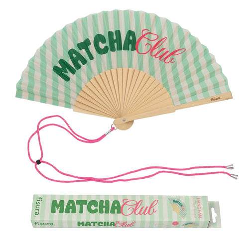 HS Handwaaier met Koord - Meerdere Teksten - Matcha Club - front - vooraanzicht