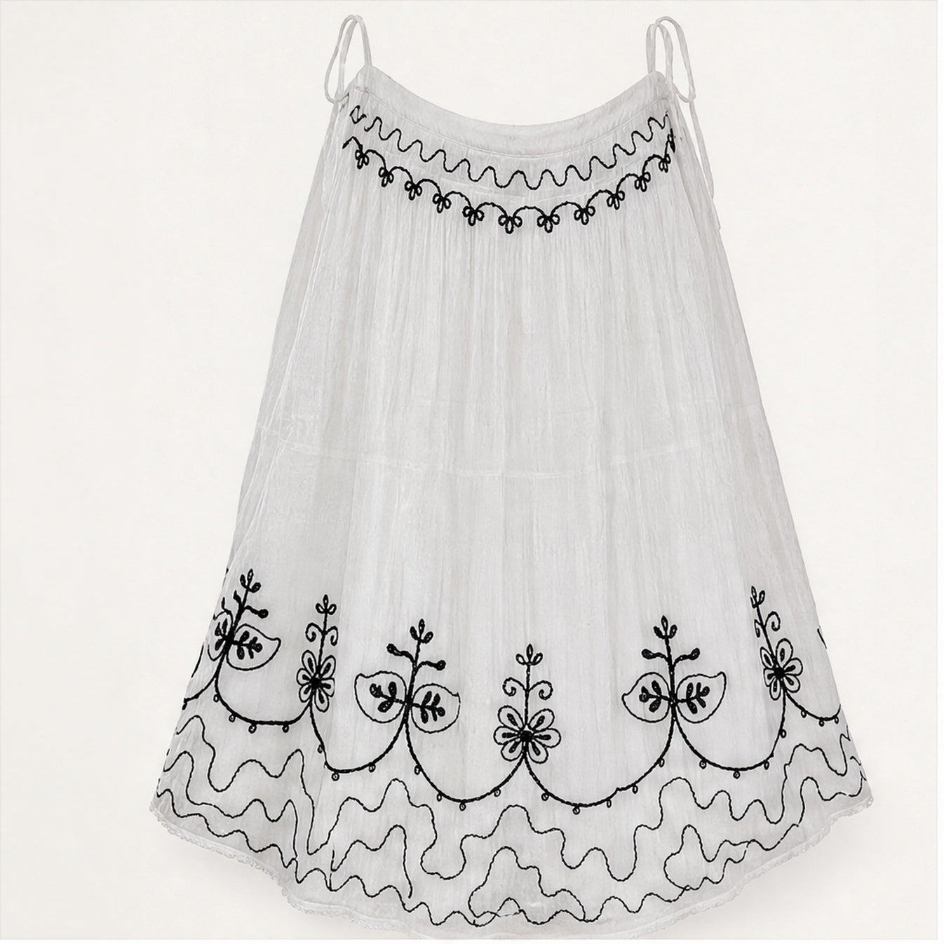 HS Rok Handmade in India - Meerdere Kleuren - Wit - vooraanzicht