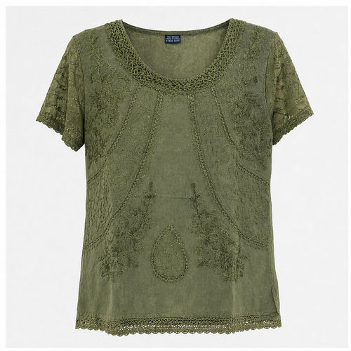 HS Shirt - Meerdere Kleuren - Olijfgroen Borduursel - vooraanzicht