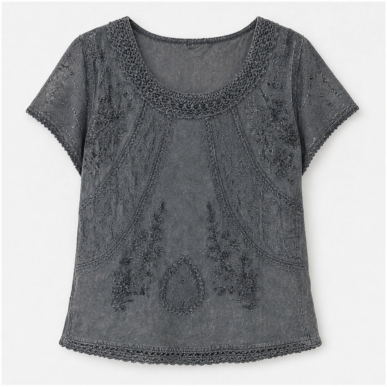 HS Shirt - Meerdere Kleuren - Grijsblauw Borduursel - vooraanzicht