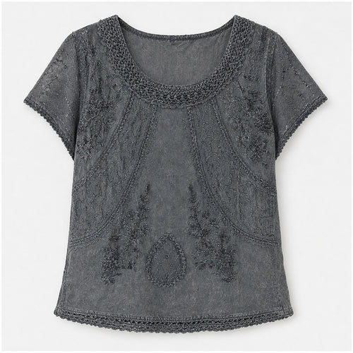 HS Shirt - Meerdere Kleuren - Grijsblauw Borduursel - vooraanzicht