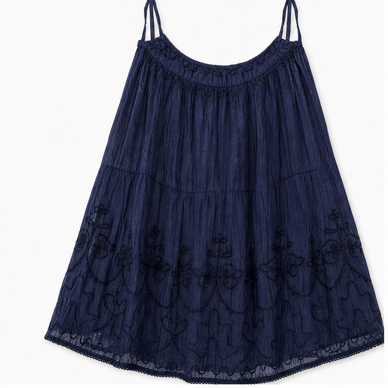 HS Rok Handmade in India - Meerdere Kleuren - Navy - vooraanzicht