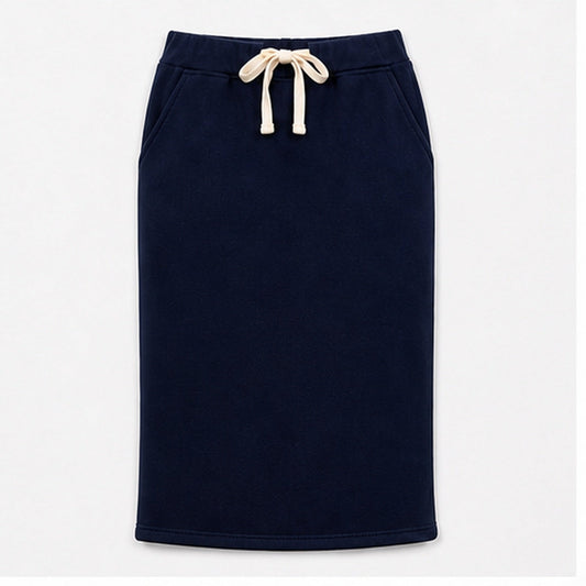 MOOIJ Rok Zachte Stof - Donkerblauw - FRONT