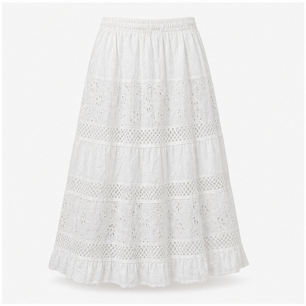 HS Rok - Meerdere Kleuren - Wit Broderie - vooraanzicht