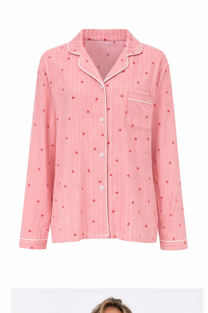 HS LC Pyjamaset Bloemetjes - Meerdere Kleuren - Roze met Bloemetjes S