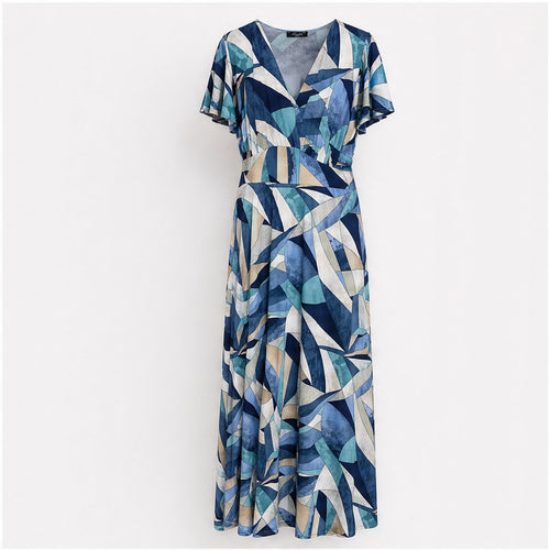 Jimi Fei Paris Blauw Creme Geometrisch - vooraanzicht