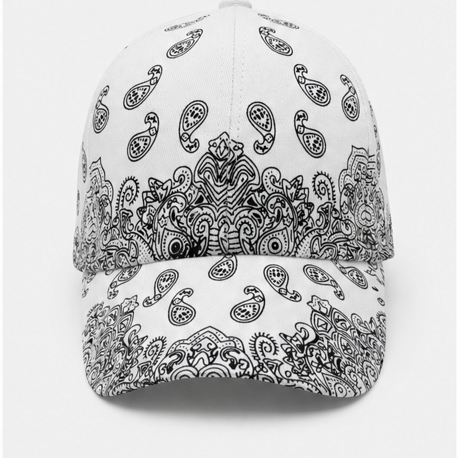 HS petje Wit Paisley Print - vooraanzicht