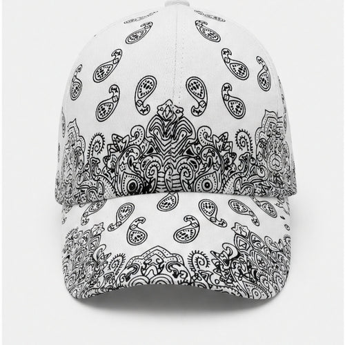 HS petje Wit Paisley Print - vooraanzicht