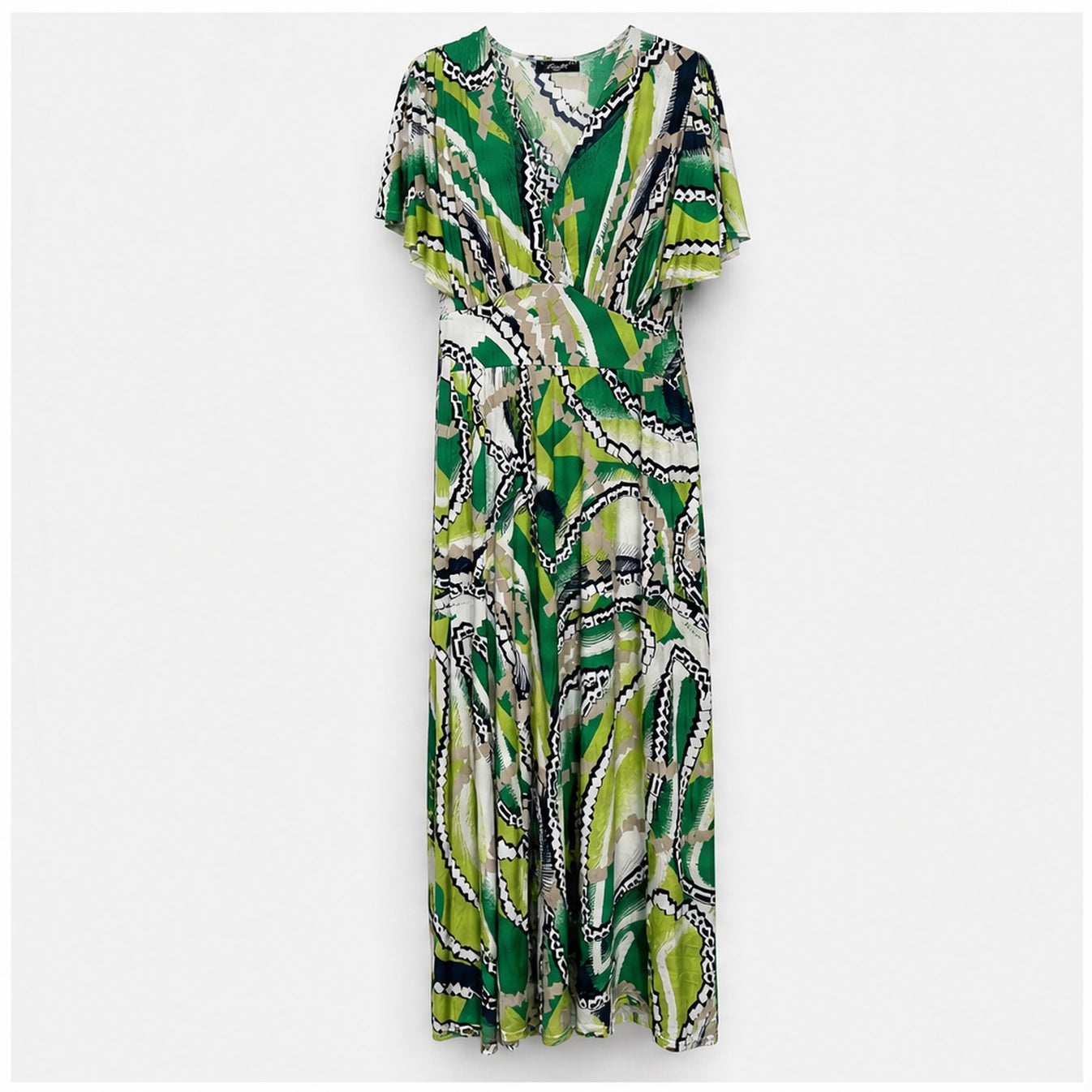 Jimi Fei Paris Groen Wit Graphic Paisley - vooraanzicht