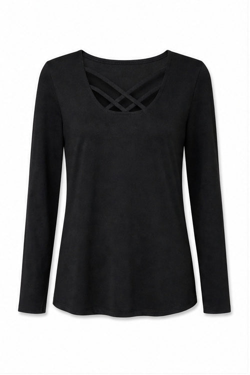 Signature top zwart - Vooraanzicht ghost mannequin