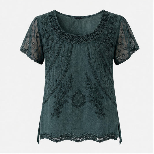 HS Shirt - Meerdere Kleuren - Petrolgroen Borduursel - vooraanzicht
