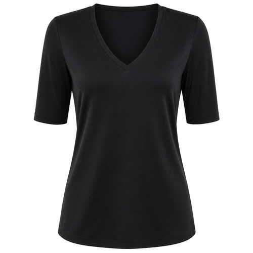 Stella Fiora top zwart - Vooraanzicht ghost mannequin