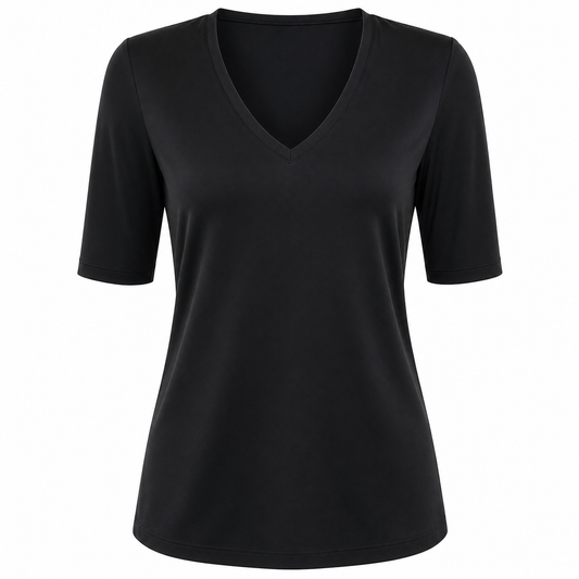 Stella Fiora top zwart - Vooraanzicht ghost mannequin