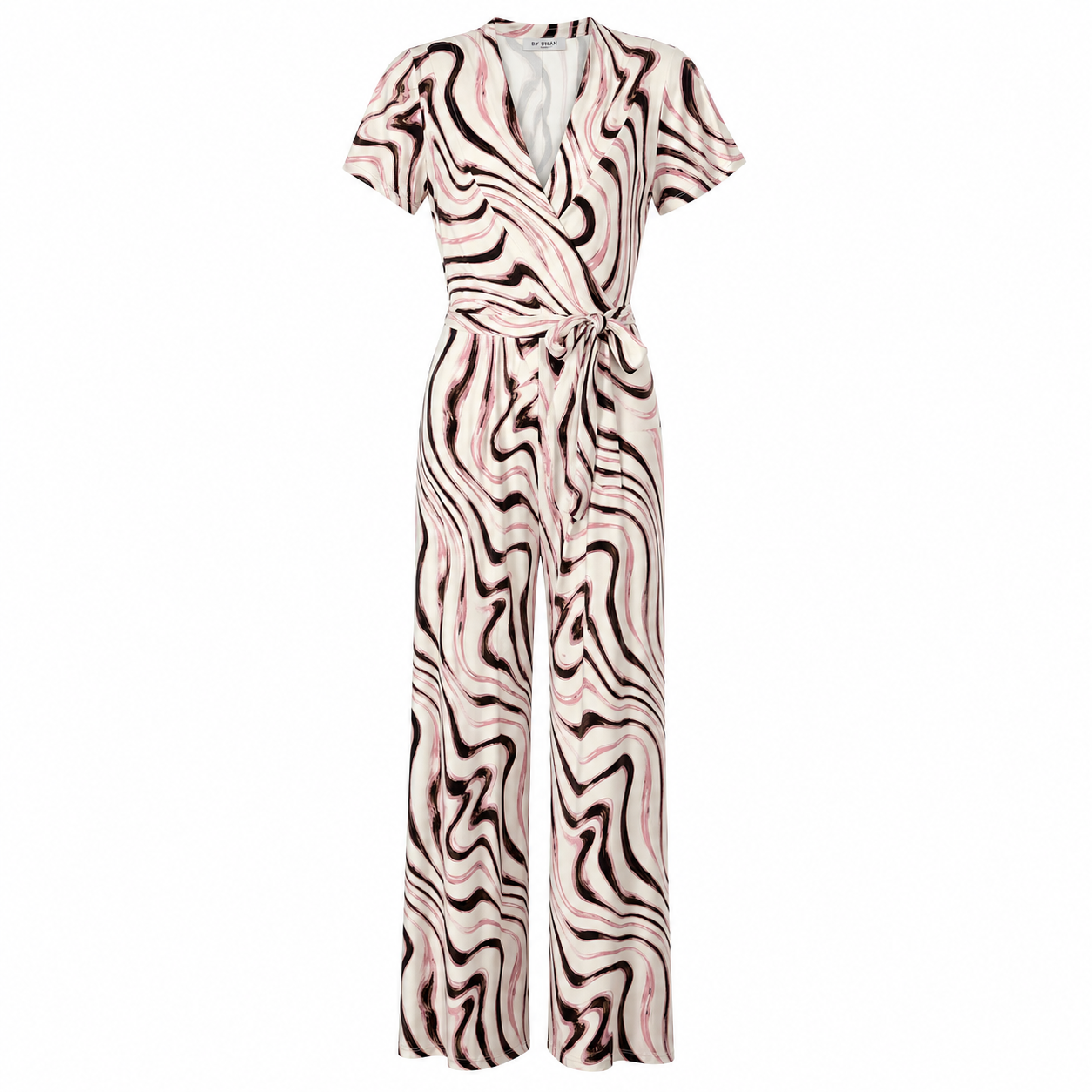 By Swan jumpsuit blush abstract wrap - Vooraanzicht ghost mannequin