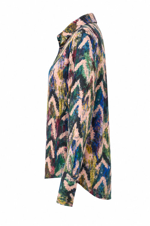 Vegas blouse abstracte print - Zijaanzicht ghost mannequin