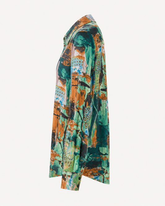 Vegas blouse abstracte print - Zijaanzicht ghost mannequin