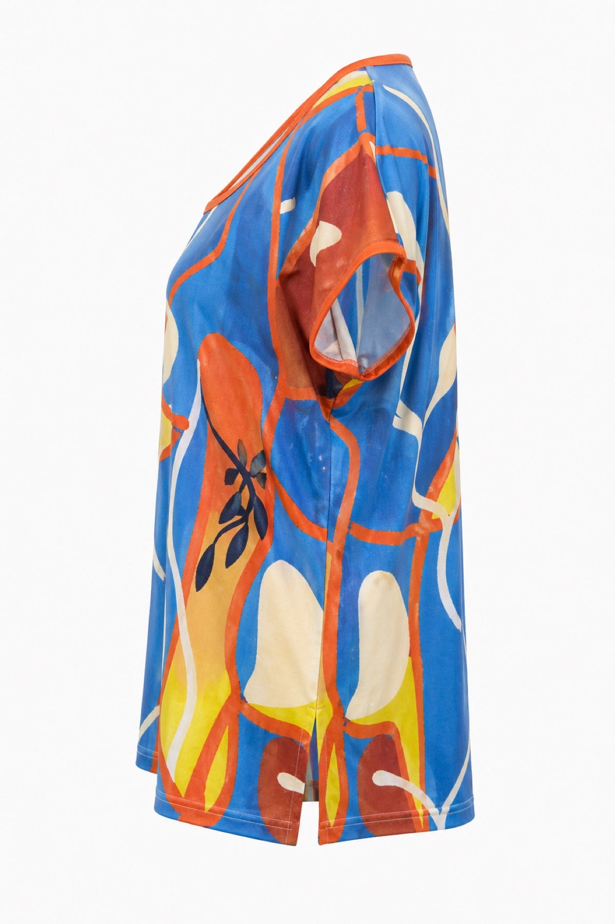 Joy blouse abstracte print - Zijaanzicht ghost mannequin