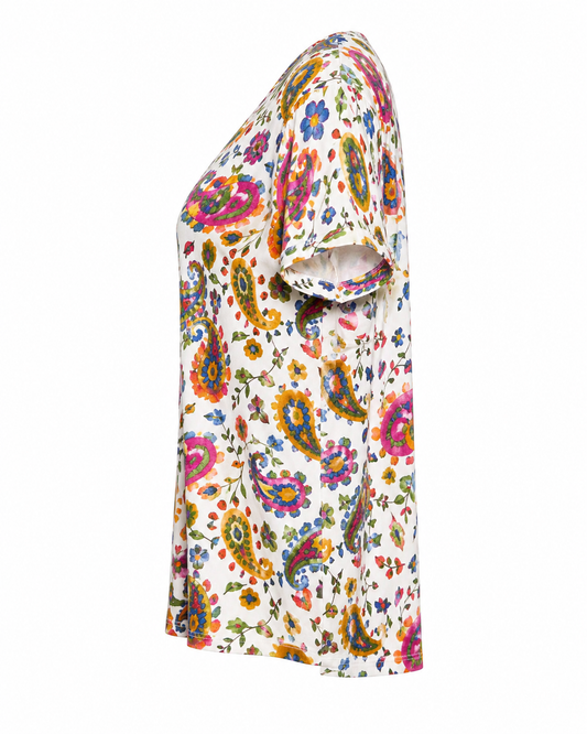 Joy blouse abstracte print - Zijaanzicht ghost mannequin