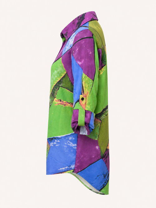 Vegas blouse abstracte print - Zijaanzicht ghost mannequin