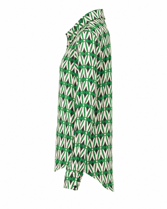 Vegas blouse abstracte print - Zijaanzicht ghost mannequin