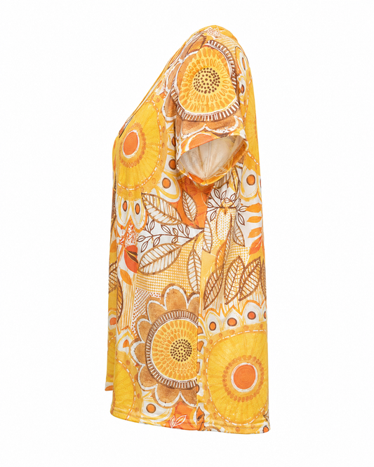 Joy blouse abstracte print - Zijaanzicht ghost mannequin
