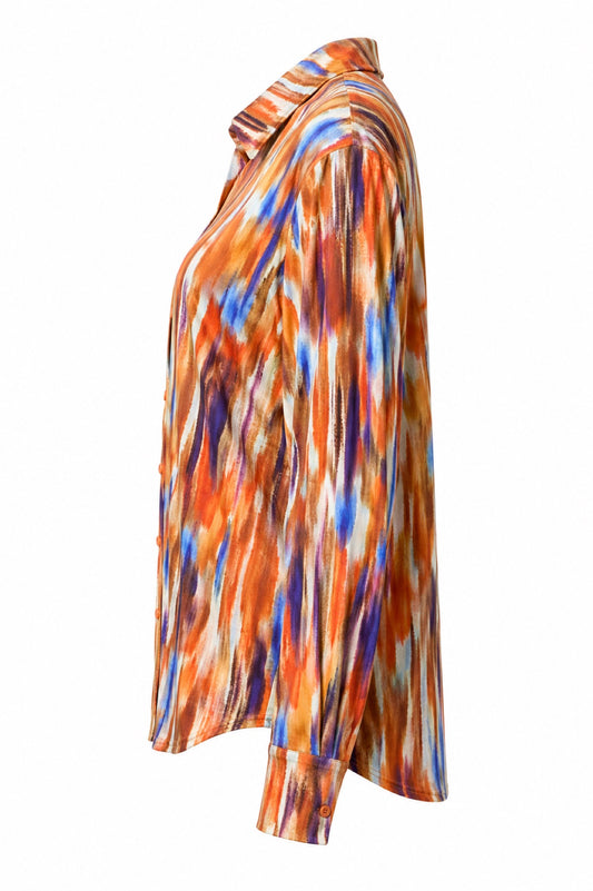 Vegas blouse abstracte print - Zijaanzicht ghost mannequin