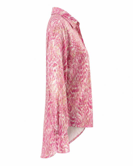 Vegas blouse abstracte print - Zijaanzicht ghost mannequin