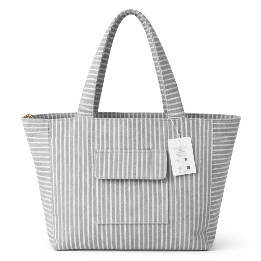 HS Tas - In 5 Kleuren - Big Shopper Badstof - Grijs