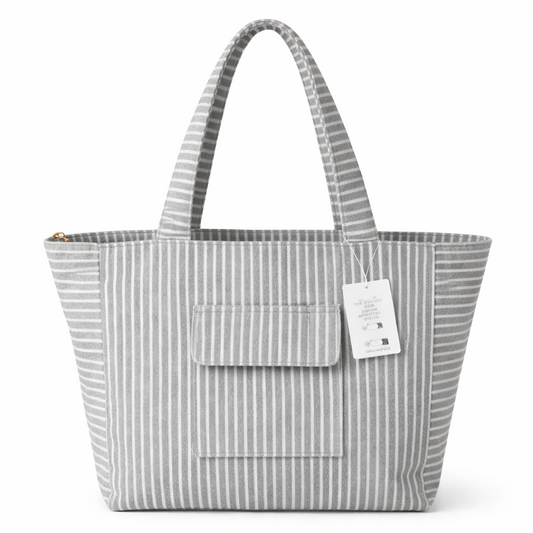 HS Tas - In 5 Kleuren - Big Shopper Badstof - Grijs