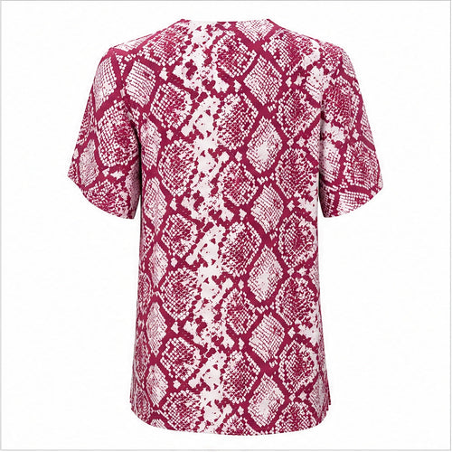 Angelle Milan Shirt - Roze Slangenprint - achteraanzicht